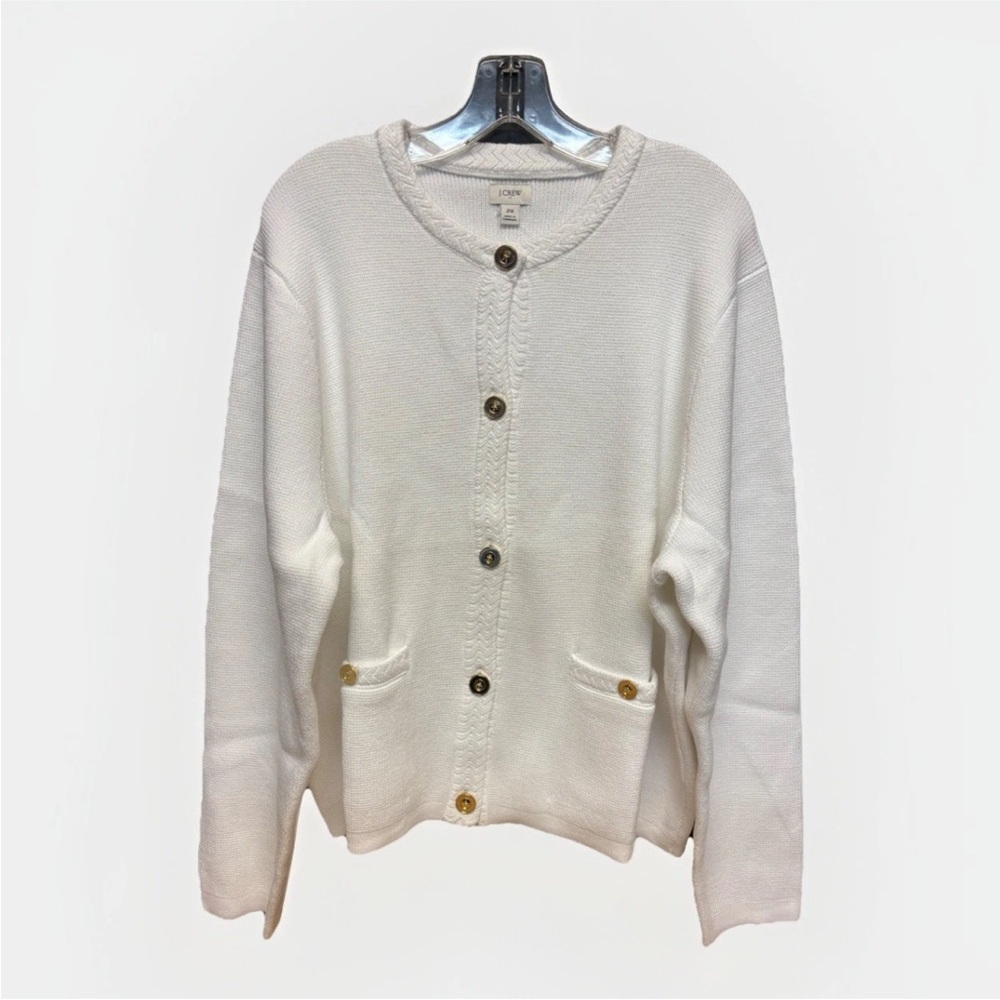 Women’s New J Crew Cardigan/Sweater in White Size 2X #5431